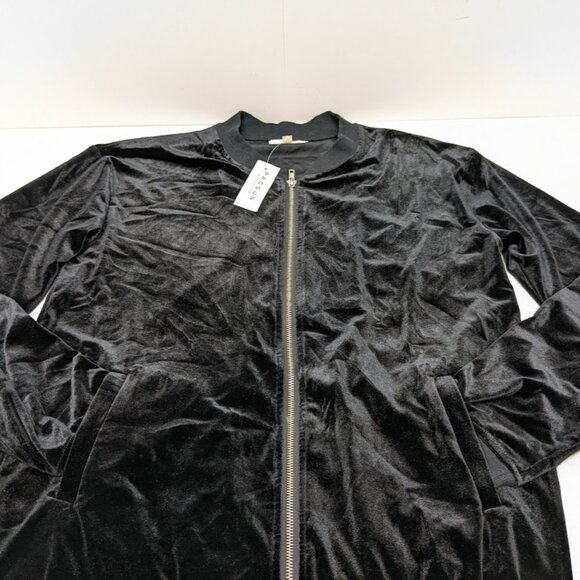 LA Hearts PacSun Black Velour Lightweight Zip up Jacket Size S-M Y2K style - NEW - Picture 6 of 10